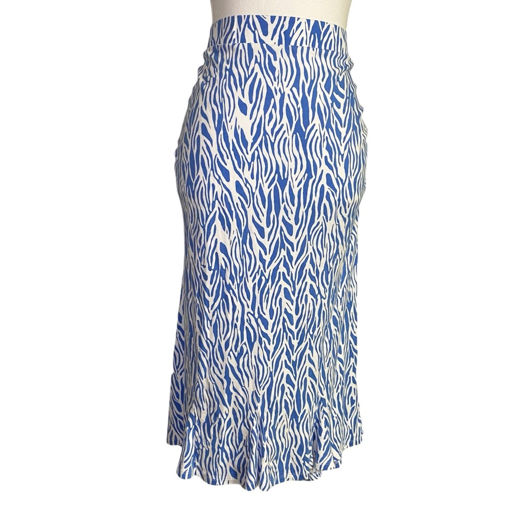 Diane von Furstenberg x Target Blue & White Zebra Print Midi Skirt